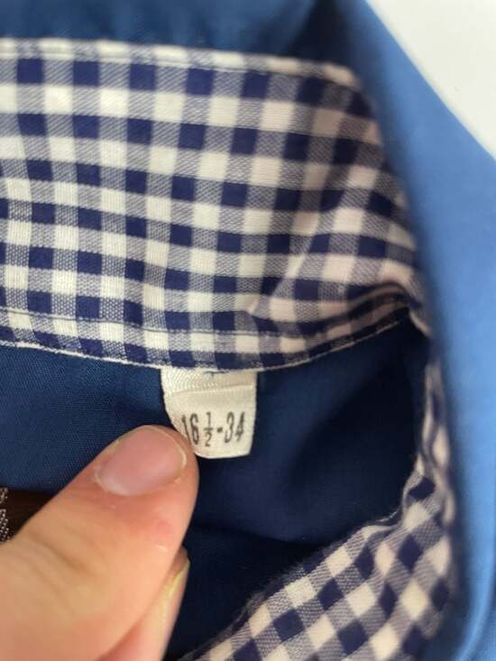 Vintage Fenton Permanent Press Blue Western Pearl Snap Shirt Mens Sz Large - Picture 3 of 12